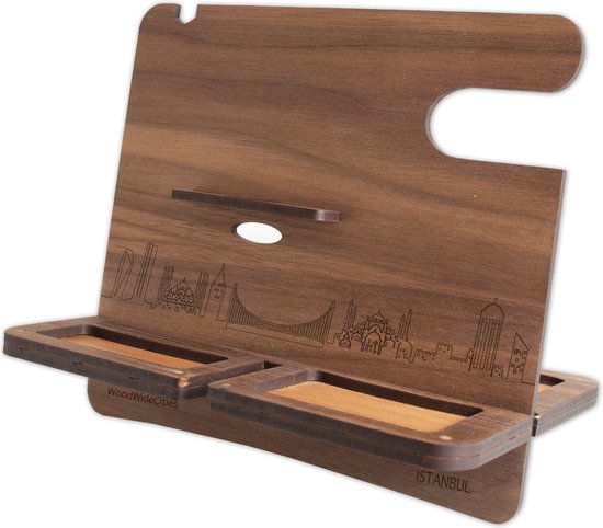 Skyline Desk Organizer Istanbul - Nuts - Desk Organizer - Phone Holder - Tablet Holder - Smartwatch Holder - Sort Stuff