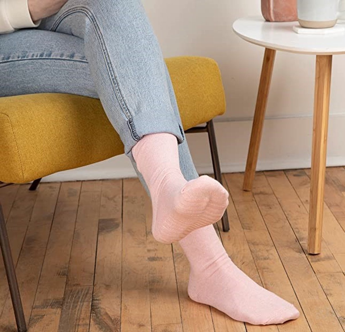 Malinsi® Sokken Antislip 3-Pack - 3 Paar Lichte kleuren maat 36-41 - Huissokken Dames en Heren anti slip - Gripsokken voor Yoga Pilates Ballerina Ballet - Fietssokken Wielrensokken Fiets tennissokken & Voetbal — cadeau in Cadeau-ideeën - foto 3