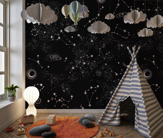 Stars in Space | Decoratie | Jongens behang | Kinderkamer | Sterren |  500x300 cm | bol.com