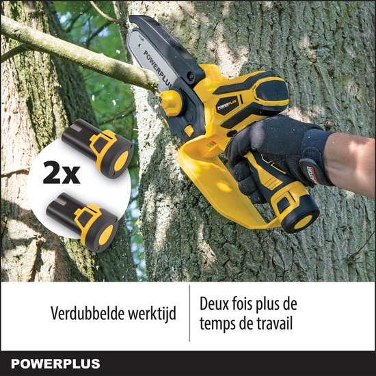 Powerplus Accu-mini-kettingzaag POWXG1045 - Snoeizaag op batterij van 12 V, met accu en lader, zaagblad van 10 cm met 14, tuingereedschap van Powerplus — afbeelding 3