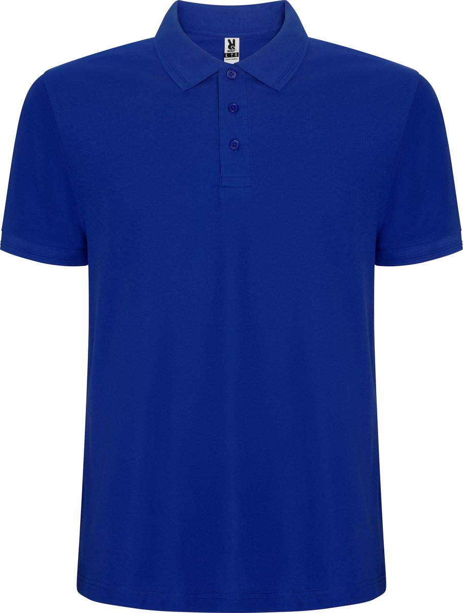 Kobalt Blauwe heren unisex Polo korte mouwen Pegaso merk Roly