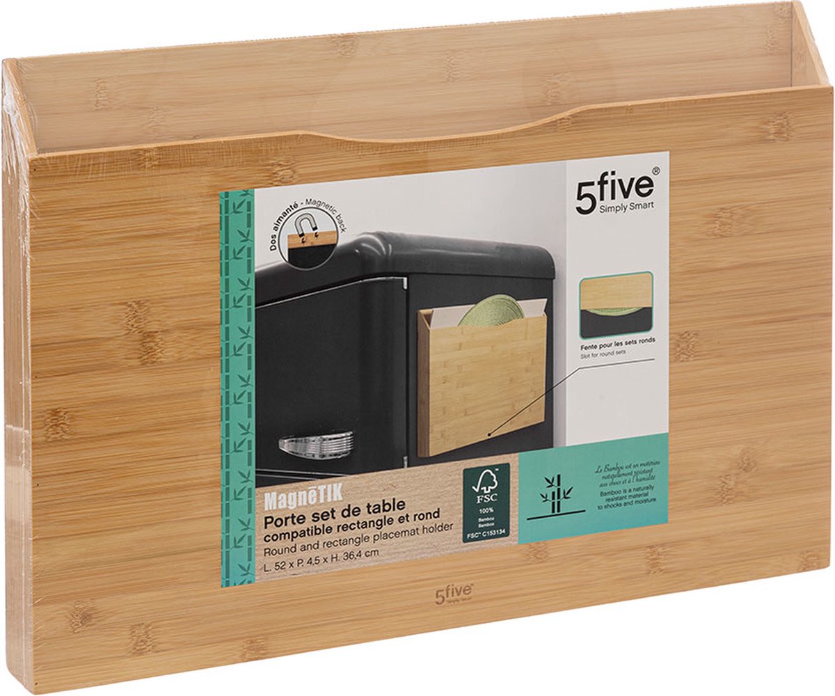 Five® placemat houder bamboe Hout Ophangen zonder boren