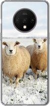 Geschikt voor OnePlus 7T hoesje - Groep nieuwsgierige schapen - Siliconen Telefoonhoesje