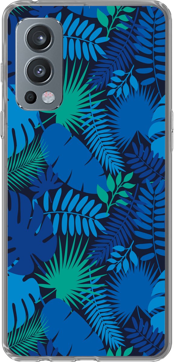 Telefoonhoesje Geschikt voor OnePlus Nord 2 5G hoesje - Tropisch - Design - Bladeren - Siliconen Telefoonhoesje Telefoonhoesje