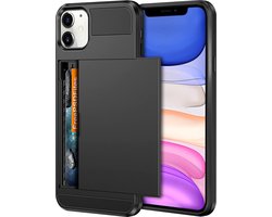 Telefoonhoesje Geschikt voor Iphone 11 - Hoesje met Pasjeshouder en Screenprotector - Beschermglas