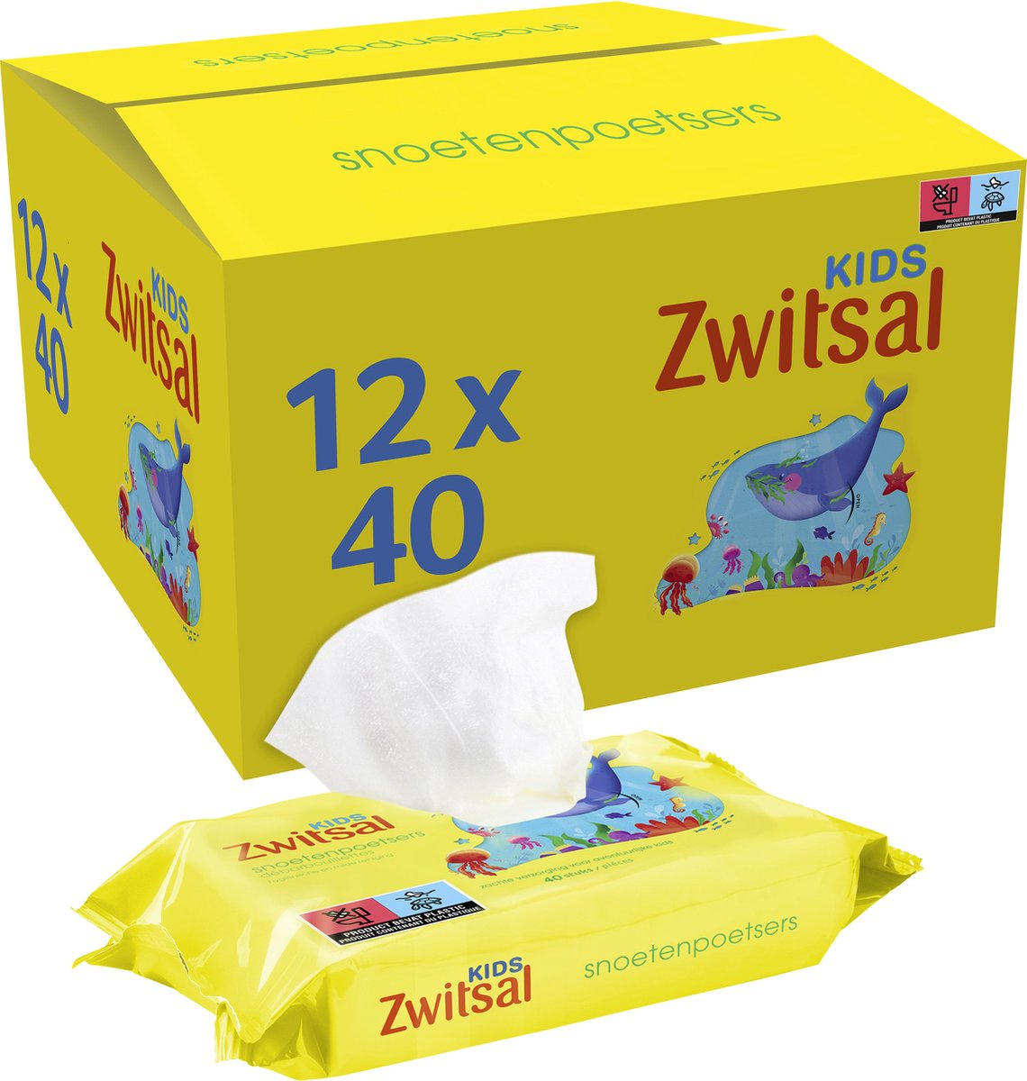 Zwitsal Kids Snoetenpoetsers - 480 stuks - Voordeelverpakking - Zwitsal