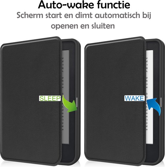 Hoesje Geschikt voor Kobo Clara 2E Hoes Bescherm Hoesje Case Sleep Cover - Hoes Geschikt voor Kobo Clara 2E Hoesje - Zwart van Hoesje  — afbeelding 4