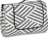 Relaxdays picknickkleed zigzag - 300x300 cm - waterdichte onderkant - picknickdeken fleece