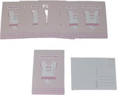 Postkaart met ''Cute little thing'' - Roze / Wit - Karton / Papier - 10 x 15 cm - Set van 10 - Ansichtkaart - Kaart - post