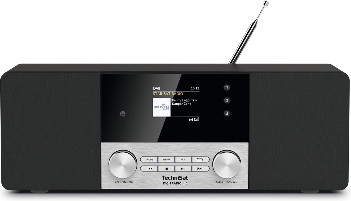 TechniSat DIGITRADIO 4 C Tafelradio DAB+, FM, DAB Bluetooth Zwart, Zilver