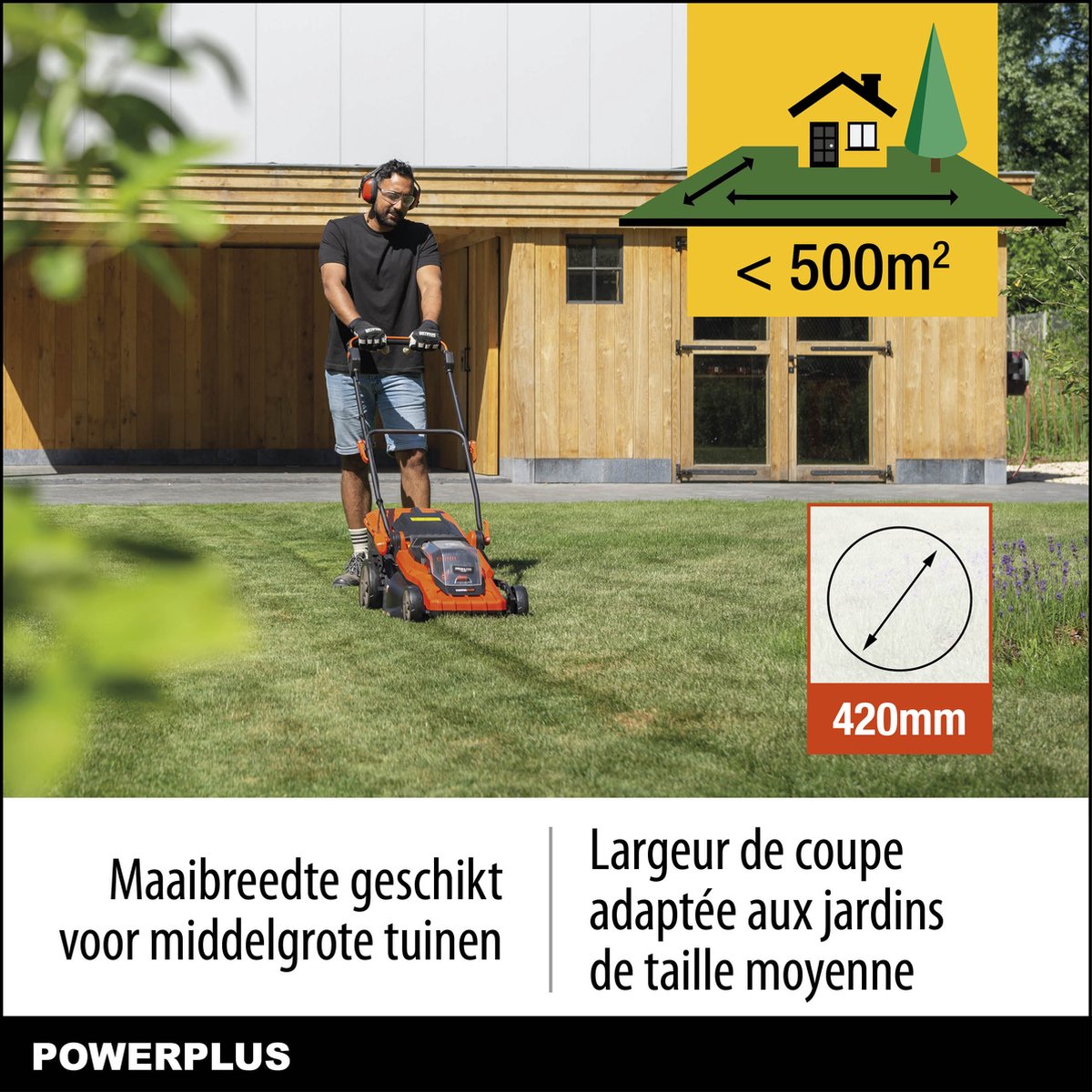 Dual Power Accu-grasmaaier POWDPG75610 - 40 V, 420 mm Ø grasmaaier, zonder accu en lader, met grasopvangbak en achteruitworp – foto 4