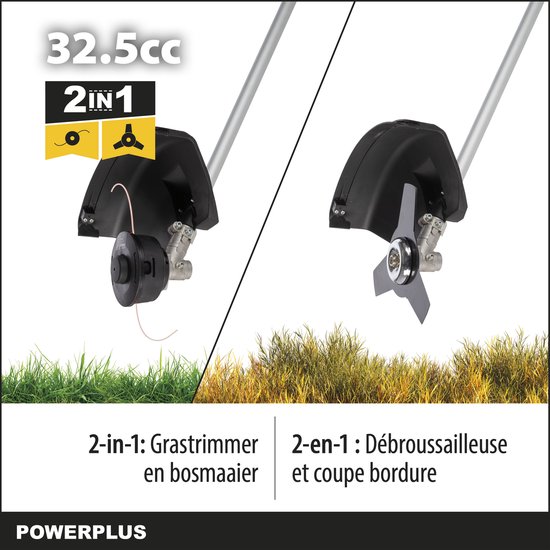 Powerplus Benzine Bosmaaier POWXG30410 - Benzine Bosmaaier en Grastrimmer van 32,5 cc met 0,8 l Tankinhoud - Tuingereedschap van Powerplus — afbeelding 5