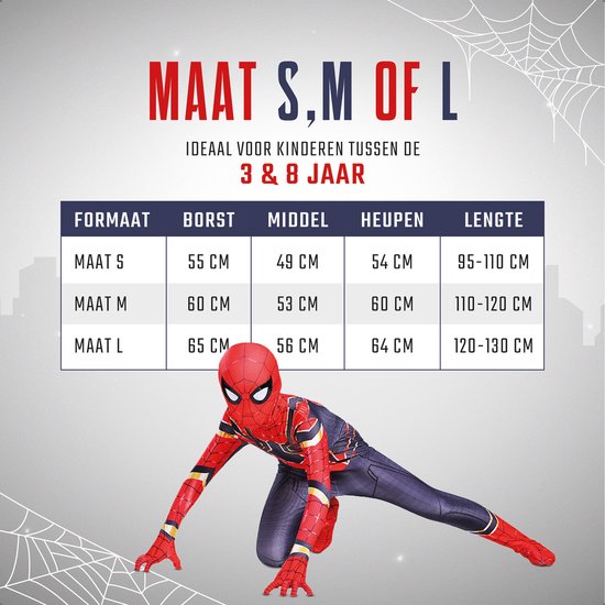 Deguisement spider-man - taille s 3-4 ans, fetes et anniversaires