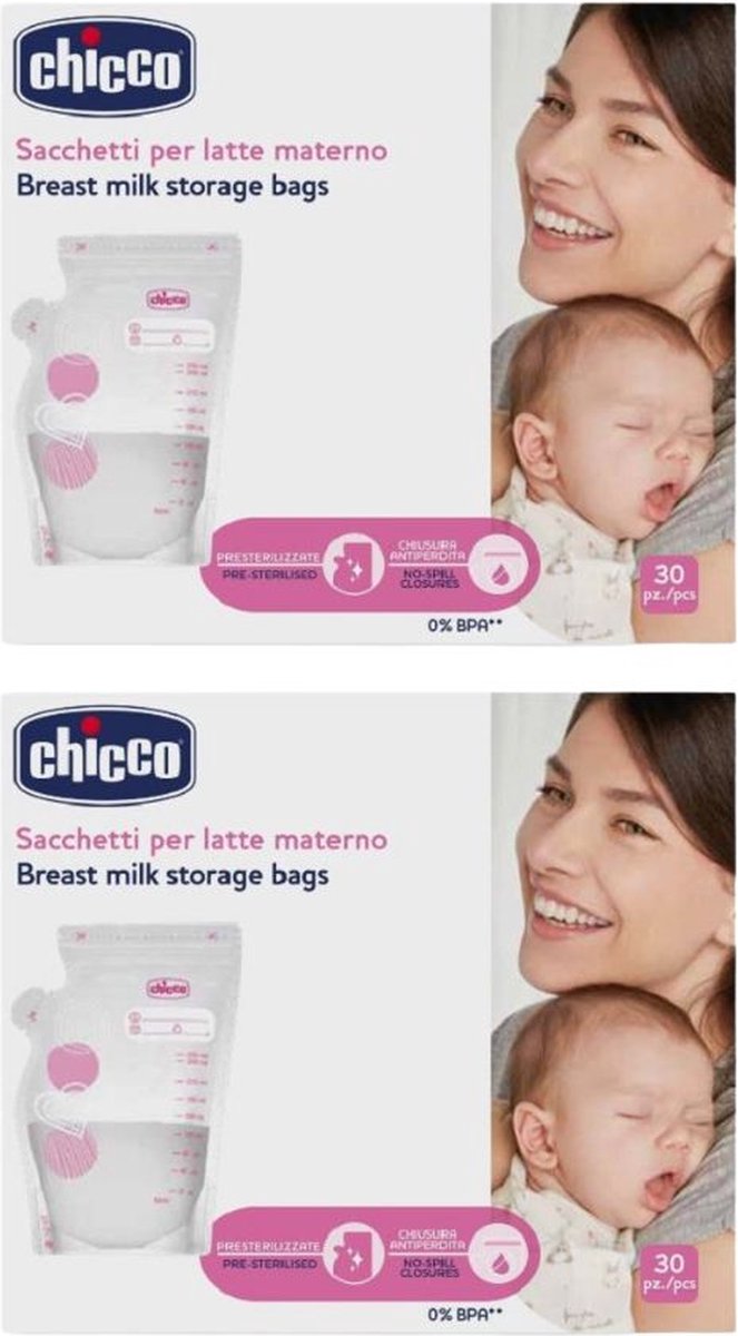 Chicco - Borstvoeding bewaarzakjes - 2 x 30 zakjes