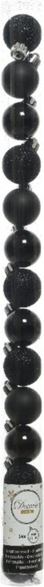 Boules de Noël Decoris - 44x pièces - noir - 3-4-5-6 cm - synthétiques