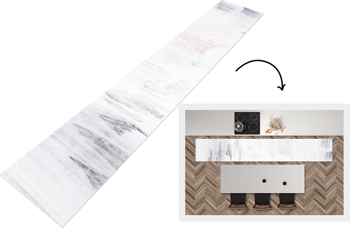 KitchenYeah Keukenloper - Loper keuken - Acrylverf - Verf - Design - 300x50 cm - Keukenloper vinyl Multicolor