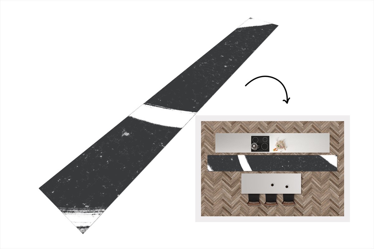 Keukenloper - Loper keuken - Lijn - Minimalisme - Design - 480x60 cm - Keukenloper vinyl