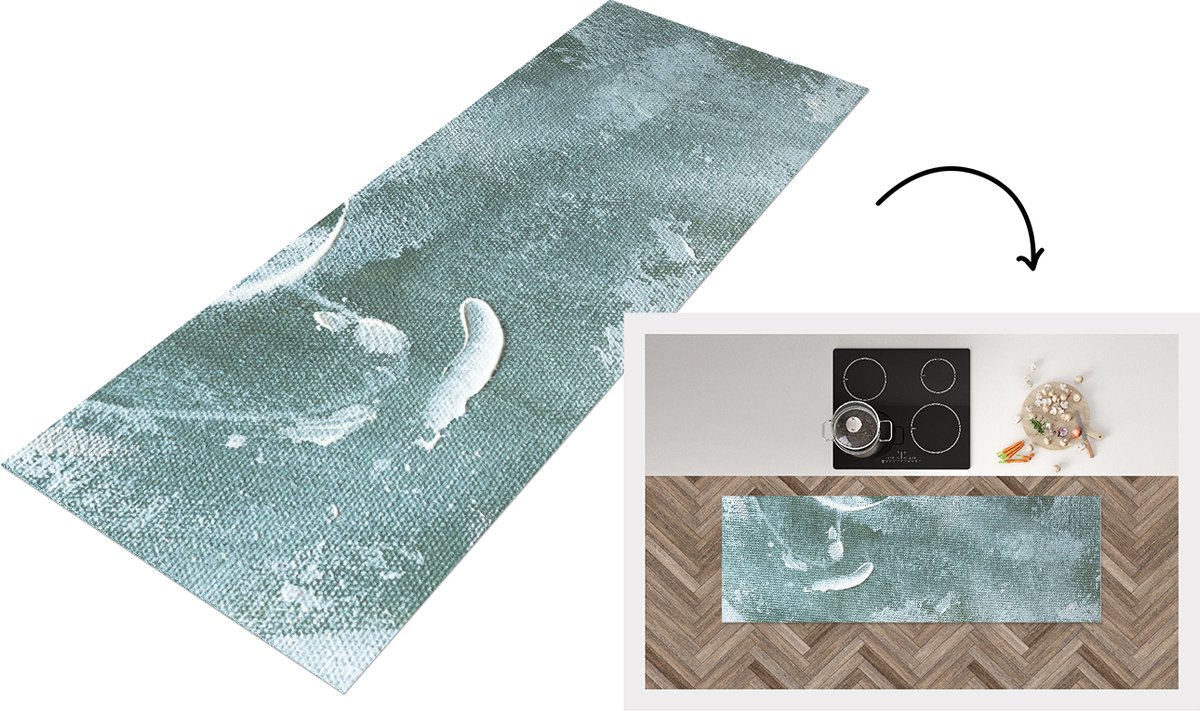 KitchenYeah Keukenloper - Loper keuken - Acrylverf - Abstract - Design - 180x60 cm - Keukenloper vinyl Multicolor