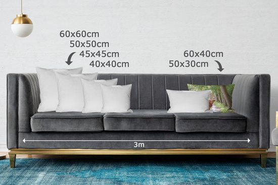 Sierkussen Indoor Forest Life - Highlander écossais sur la route - 60x40 cm - Coussin intérieur rectangulaire en coton