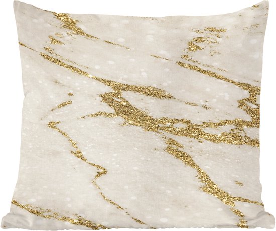 Coussins - Marbre - Beige - Or - 50x50 cm