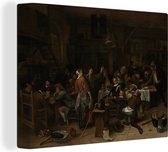 Canvas Schilderij Prinsjesdag - Jan Steen - 80x60 cm - Wanddecoratie