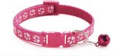 Bijoux by Ive - Roze poezen / katten halsbandje met pootjes en belletje