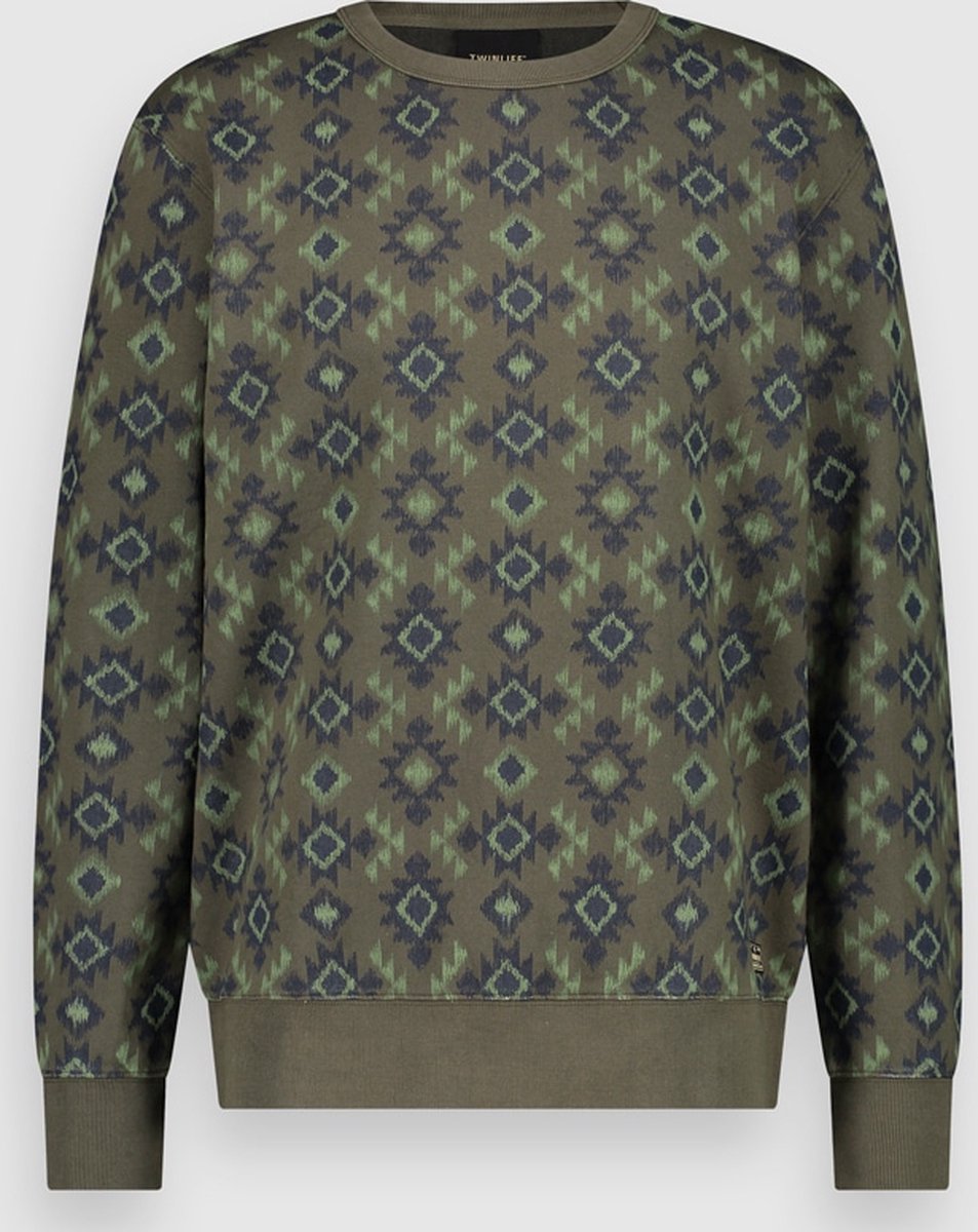 Twinlife Trui Crew Sweater Allover Print Tw13301 Deep Depths 624 Mannen Maat - XL