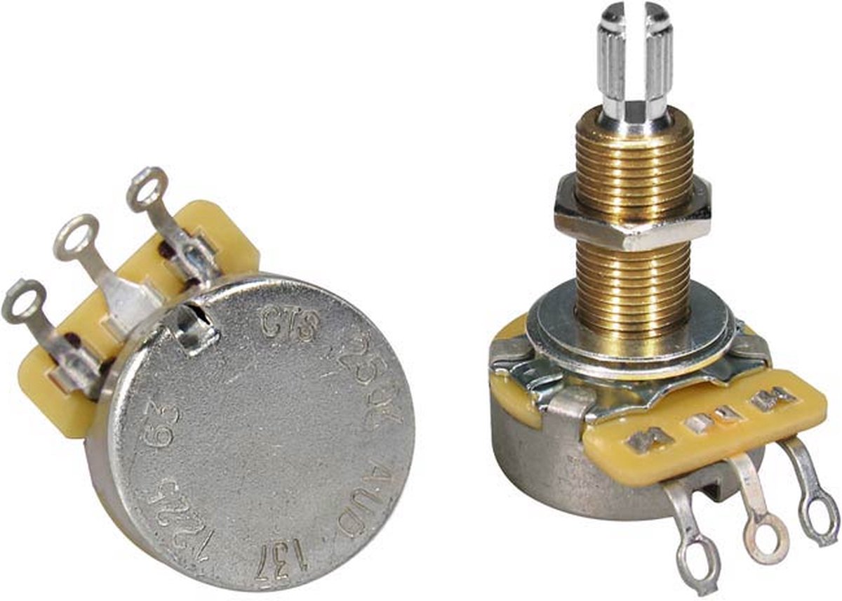 CTS USA CTS250-A63 Potentiometer 250K Audio met Lange Bushing voor Gitaren