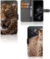 Telefoonhoesje OnePlus 10T Book Cover Cadeautjes voor Jongens Luipaard