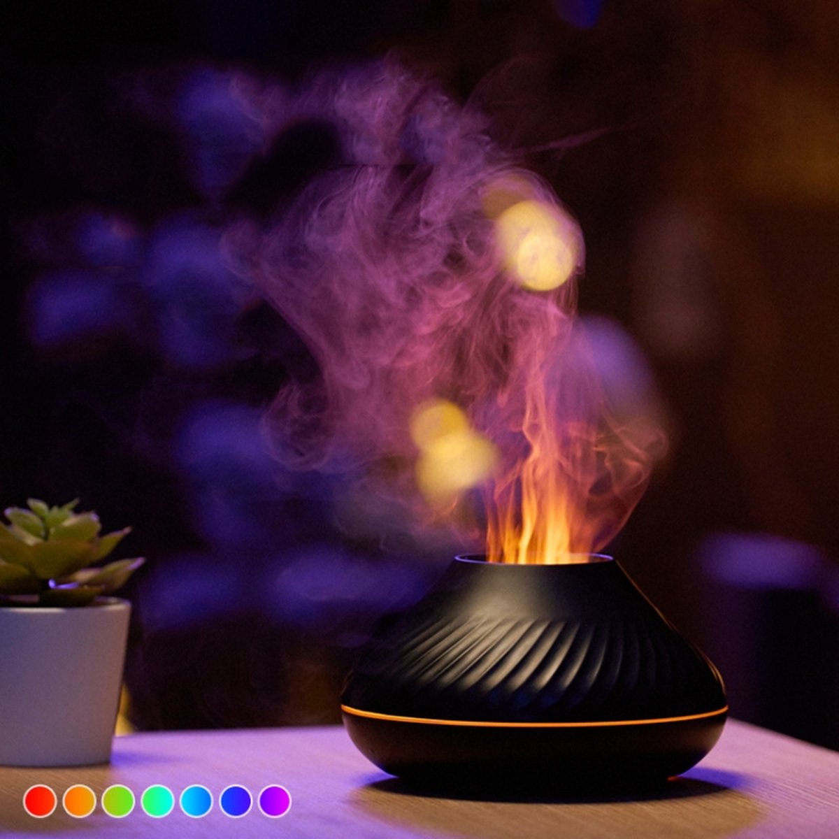 Lopoleis Luchtbevochtiger - Humidifier - Vernevelaar - Aromatherapie - Stil Ontwerp - Aromatische Diffuser - Zwart