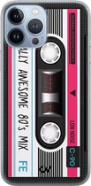 iPhone 13 Pro Max hoesje siliconen - Cassette - Print - Zwart - Apple Soft Case Telefoonhoesje - TPU Back Cover - Casevibes