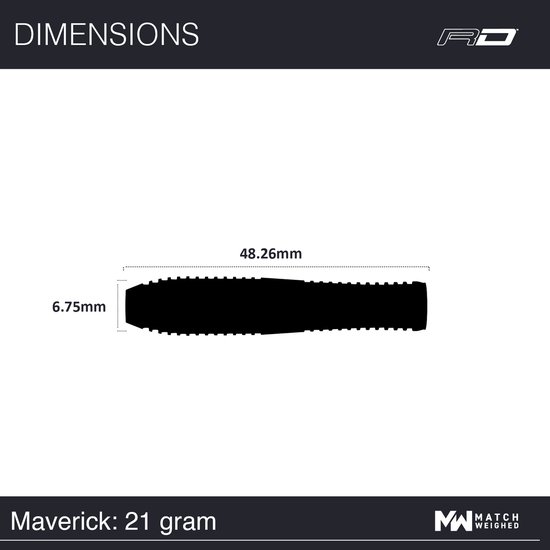 WINMAU - Maverick: Steeltip Tungsten Dartpijlen Professioneel - 21g van Winmau — afbeelding 3