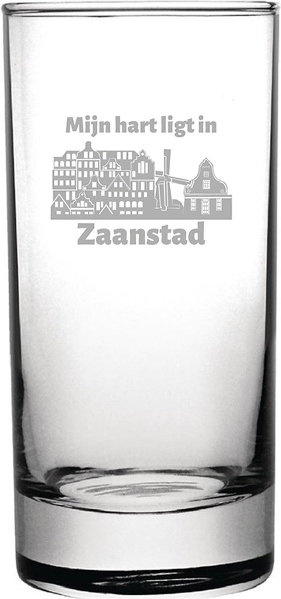 Gegraveerde longdrinkglas 28,5cl Zaanstad