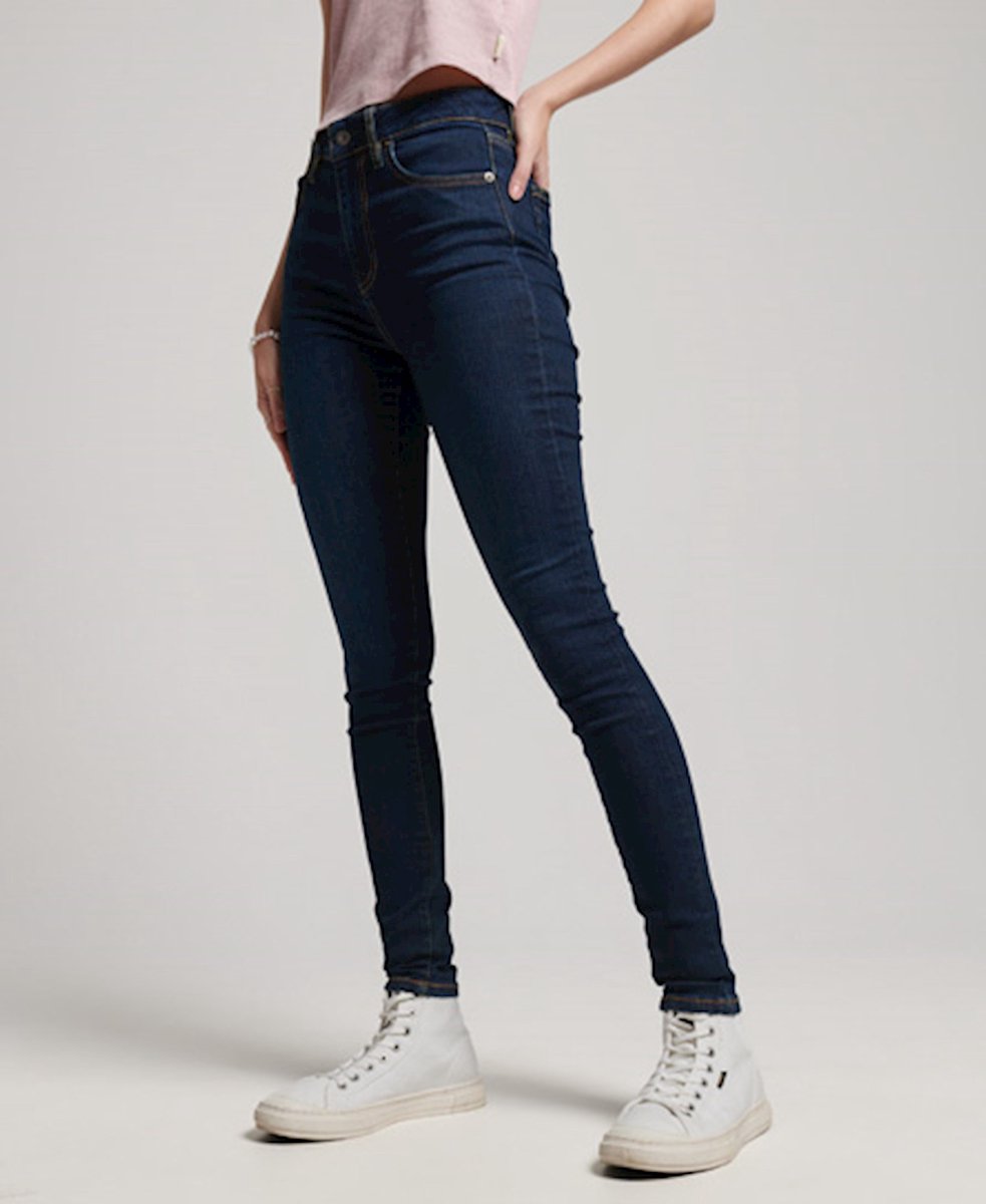 Superdry Dames Skinny vintage jeans met hoge taille 6iw – Van Dyke Mid Used