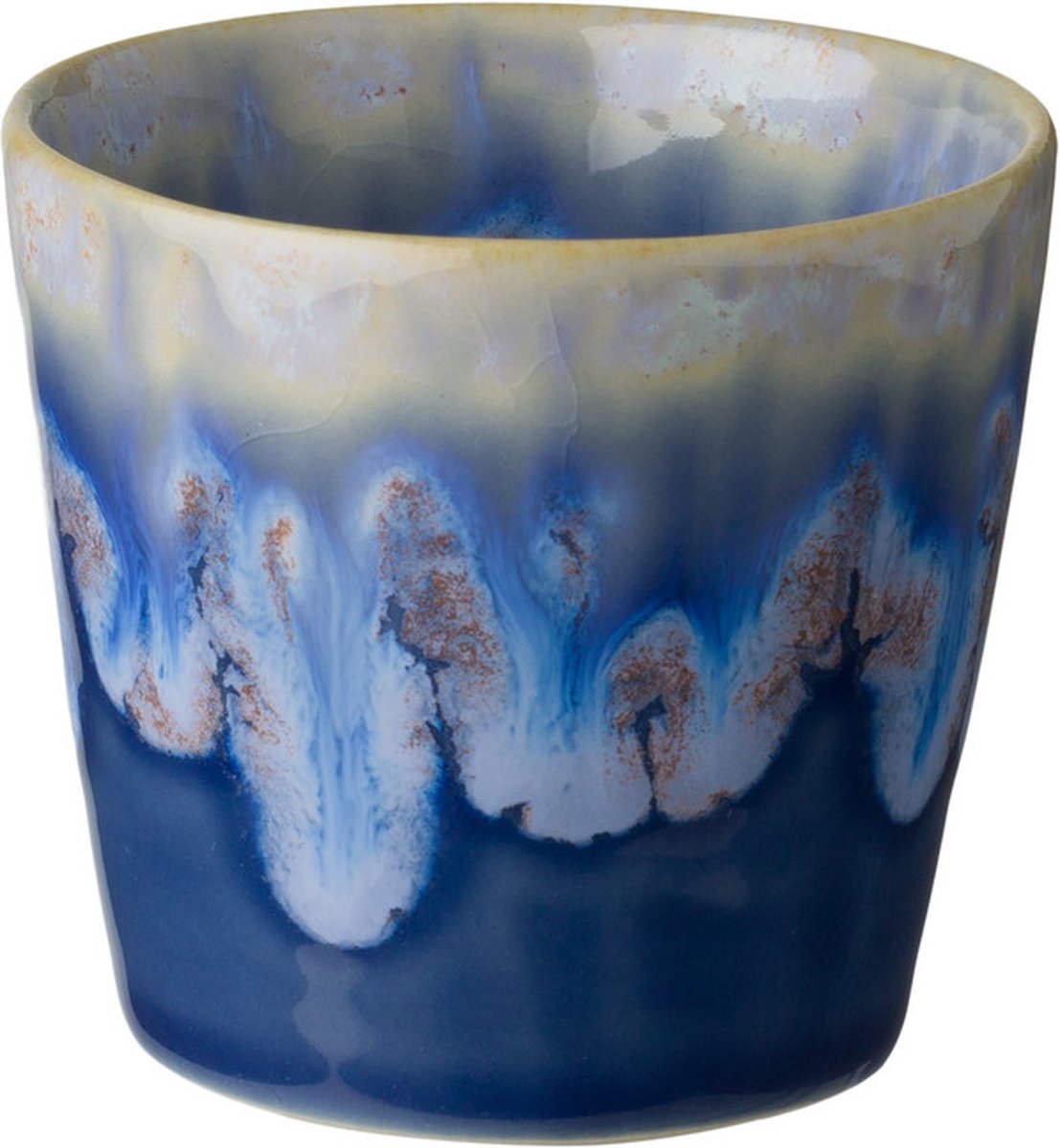 Costa Nova - servies - lungo kop - Grespresso blauw - aardewerk - set van 8 - H 7,5 cm