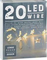 Cepawa String lighting guirlande lumineuse étoiles - 220 cm - 20 LED - blanc chaud - batt