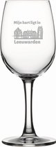 Gegraveerde witte wijnglas 26cl Leeuwarden
