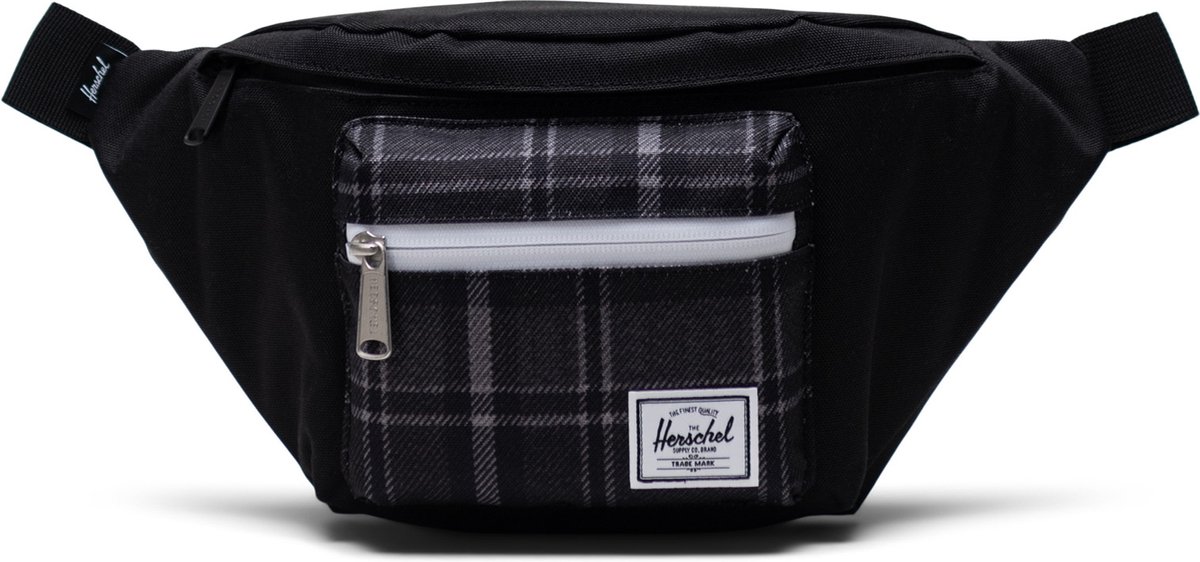 Seventeen - Black/Grayscale Plaid / Heuptas - fannypack - buideltas / 1 hoofdcompartiment + 1 voorvak met waterdichte ritssluiting - 3.5 liter opbergruimte / Beperkte Levenslange Garantie / Zwart