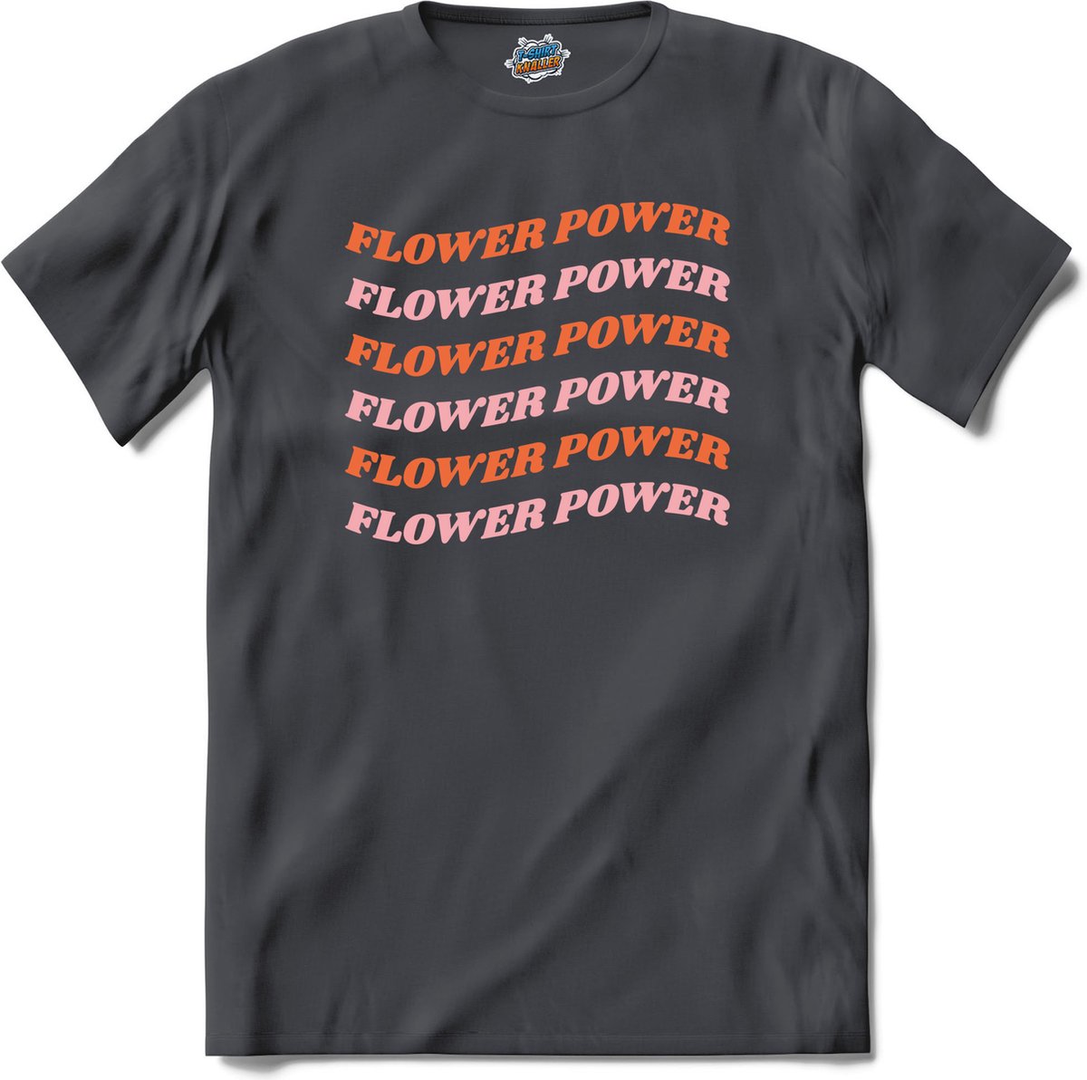 Flower power - T-Shirt - Dames - Mouse Grey - Maat S