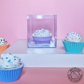 Doos voor 1 cupcake van gerecycled plastic (50 stuks)