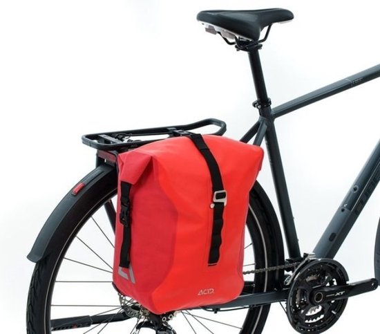 ACID Fietstas PRO - Waterbestendig - Reflecterende elementen - Inh. 15L - TPU - L38xB26xH16 cm - Vlam/Zwart van ACID — afbeelding 3