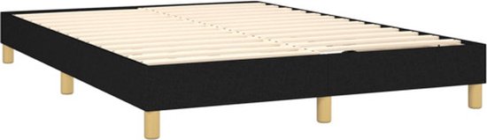 vidaXL Cadre à sommier tapissier - Zwart - 203x140x25 cm - Matériau durable - pieds de support - sommier à lattes en contreplaqué - vidaXL - Lit
