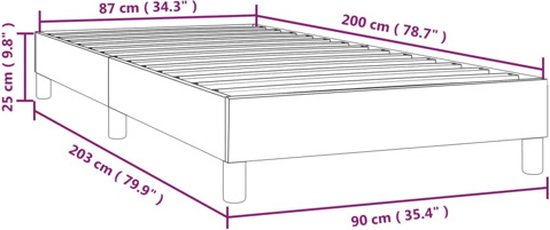 vidaXL - Boxspring - bed - fluweel - zwart - 90x200 - cm