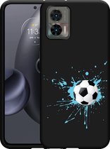 Motorola Edge 30 Neo Hoesje Zwart Soccer Ball - Designed by Cazy