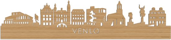 Skyline Venlo Bamboe hout - 100 cm - Woondecoratie - Wanddecoratie - Meer steden beschikbaar - Woonkamer idee - City Art - Steden kunst - Cadeau voor hem - Cadeau voor haar - Jubileum - Trouwerij - WoodWideCities