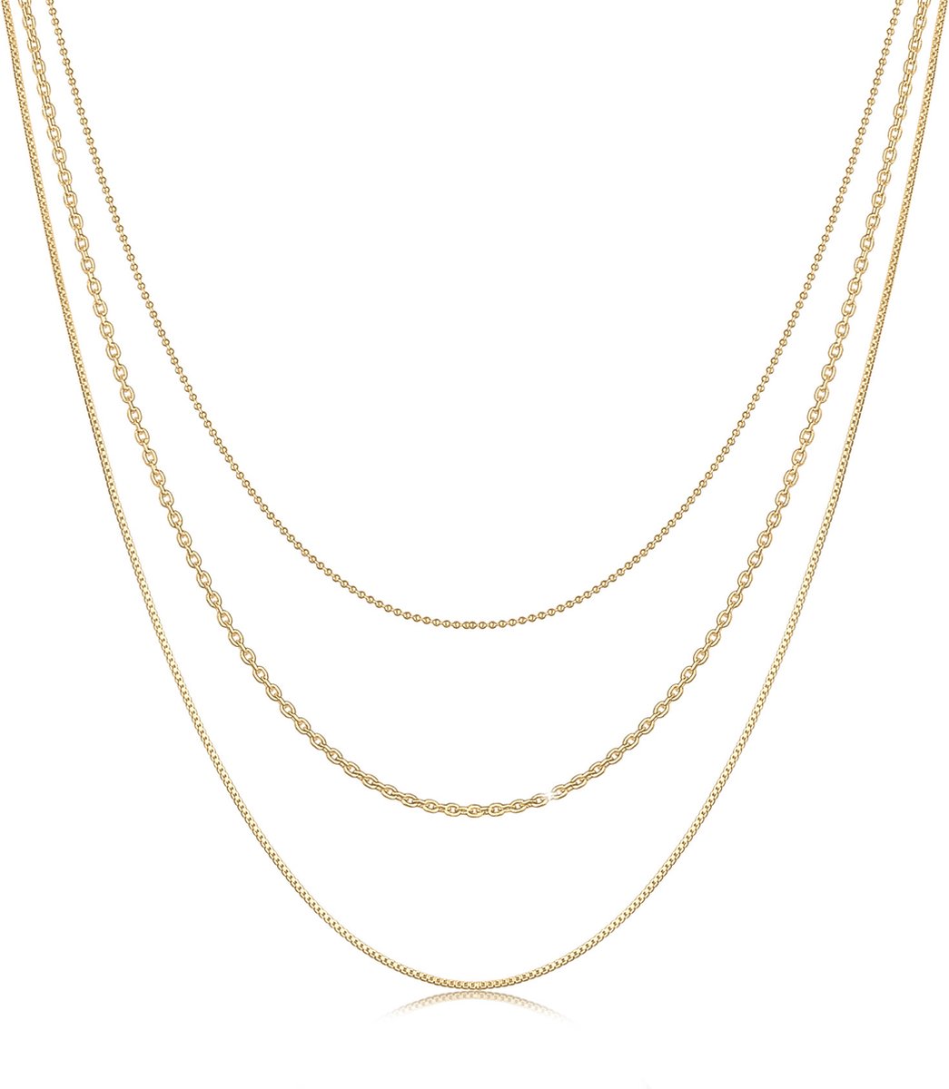 Elli - Halsketting - Dames Laagje Look Basis Trend Blogger in 925 Sterling Zilver - Dames