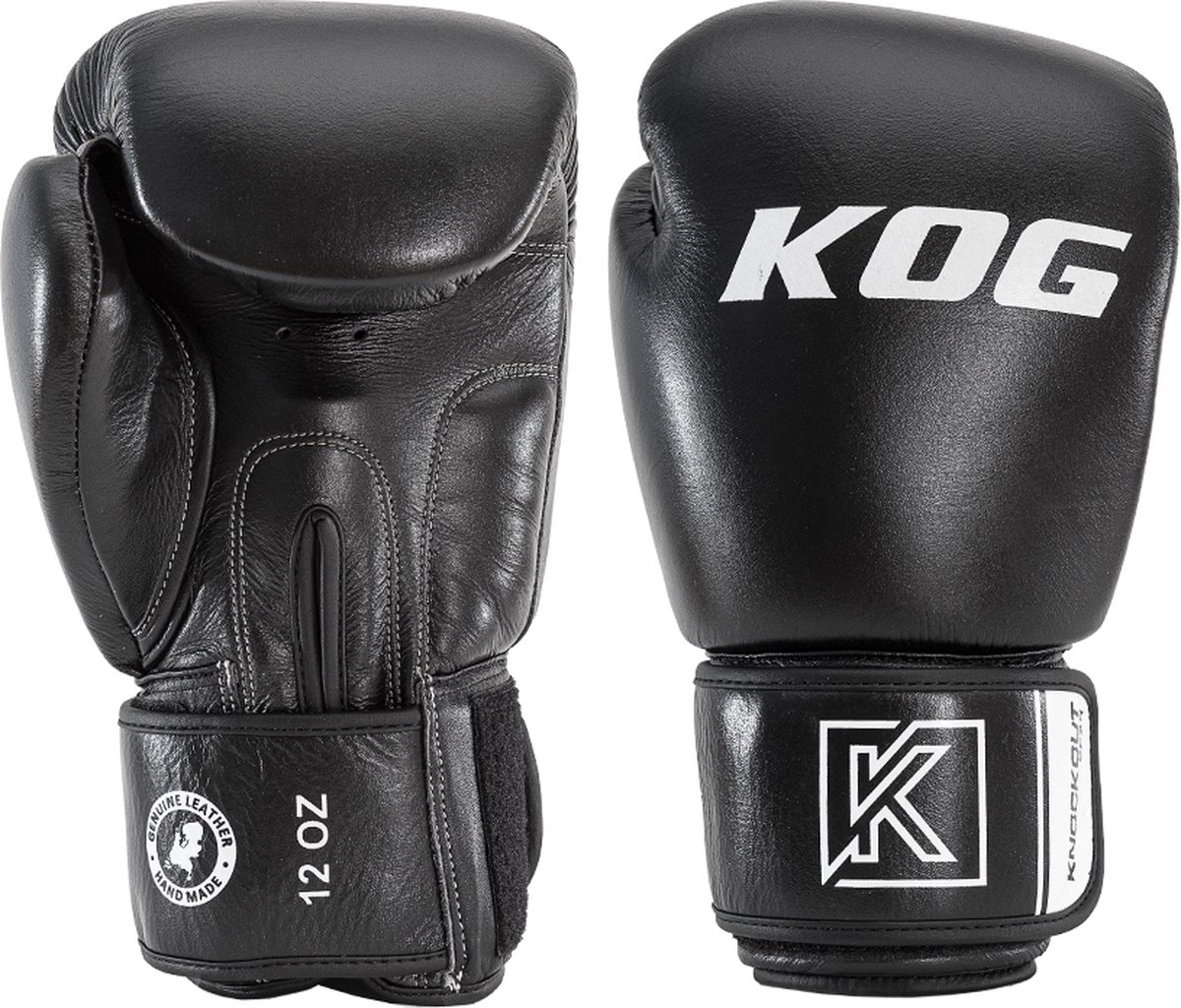 Knockout Gear Bokshandschoenen Van Echt Rundleer - Zwart - 10 oz