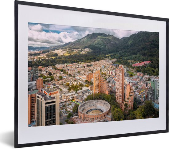 Fotolijst incl. Poster - Luchtfoto van Bogota in Colombia - 40x30 cm - Posterlijst