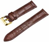 Bracelet de Montre Elysian - Cuir Croco Marron - Boucle Dorée - 22mm - Dégagement Quick - Ajustable