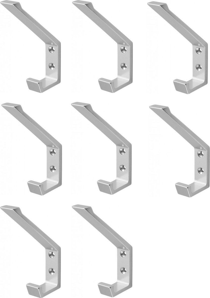 Hermeta Hoed- en Jashaak - Enkel - Zilver - 0138-01 - 8 stuks